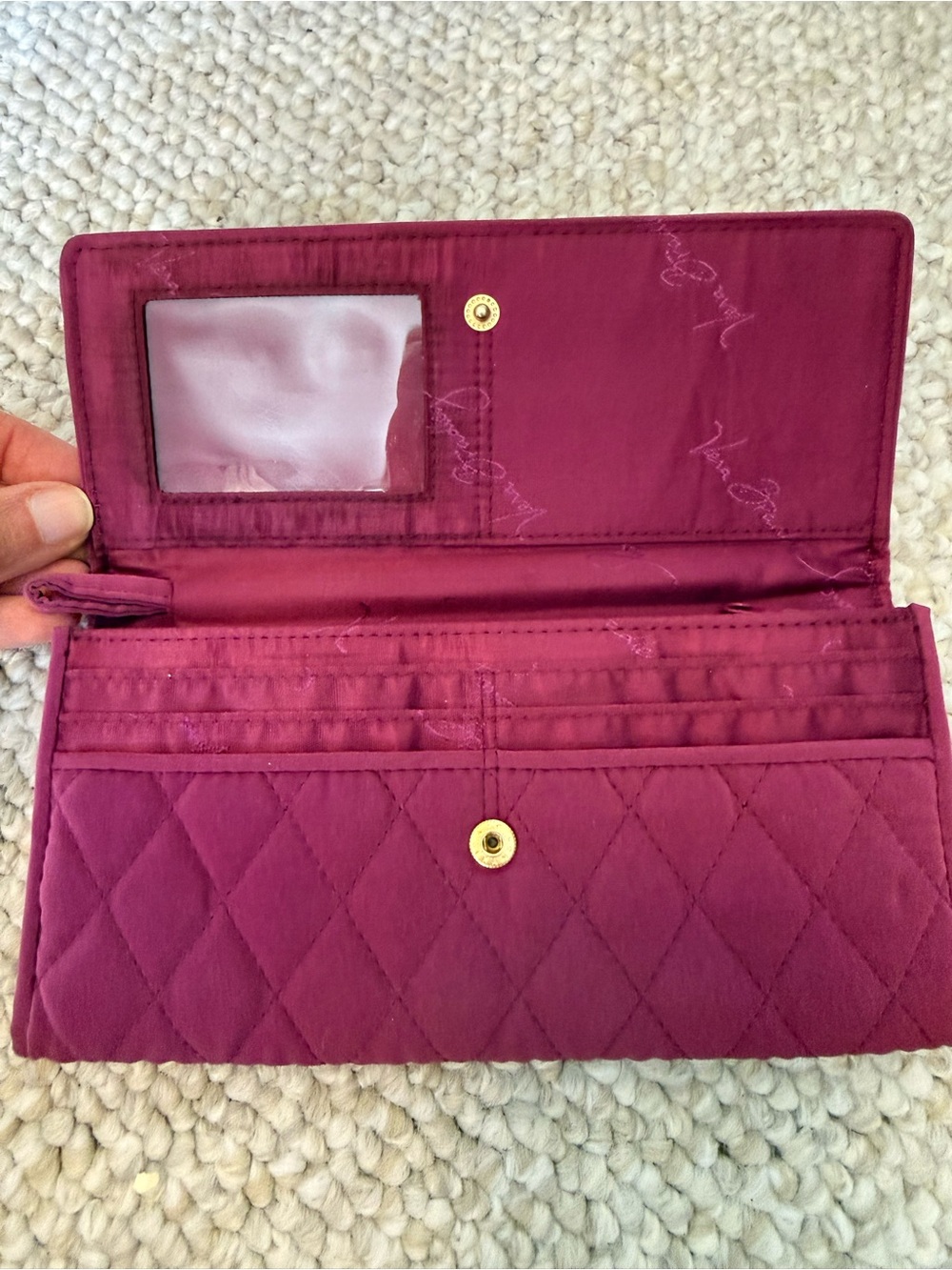 Vera Bradley Quilted Plum Accordion Wallet
